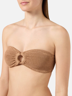Yulia Norah dark orange crinkle bikini