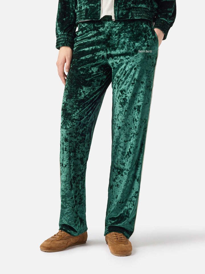 Pantalones Yvonne de chenilla verde 