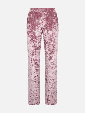 Woman pink chenille jogger pants Yvonne - MC2 Saint Barth