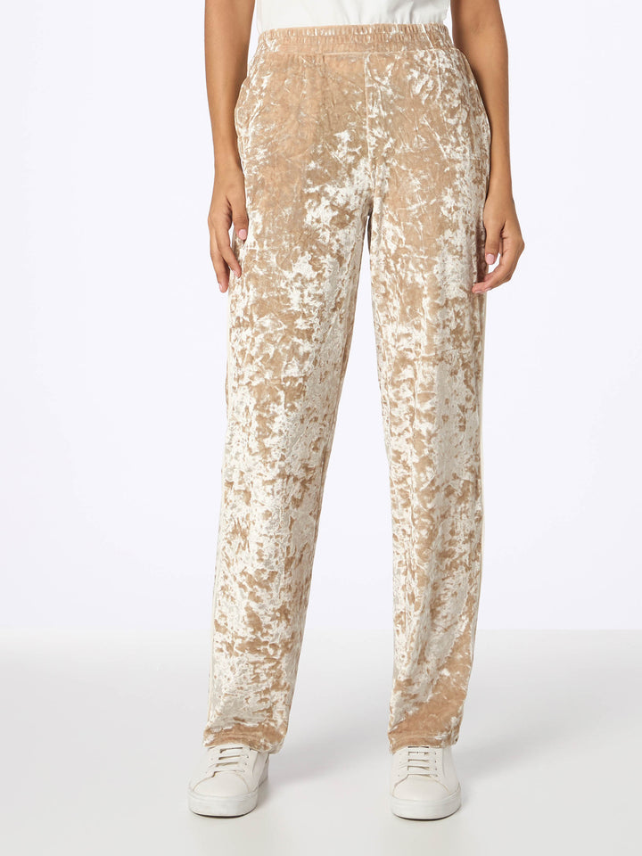 Pantaloni Yvonne in ciniglia beige