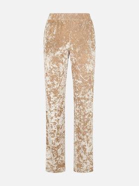 Woman beige chenille jogger pants Yvonne - MC2 Saint Barth