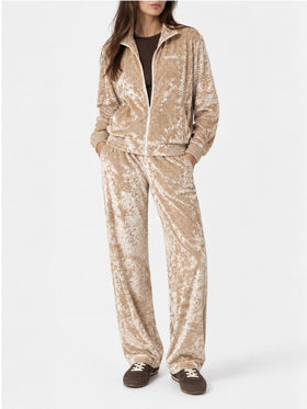 Pantalones jogger Yvonne de chenilla beige 