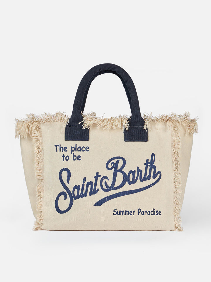 Off-white cotton canvas Vanity tote bag - MC2 Saint Barth