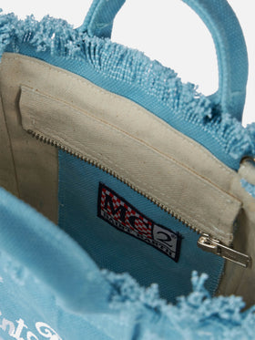 Light blue cotton canvas Mini Vanity bag - MC2 Saint Barth
