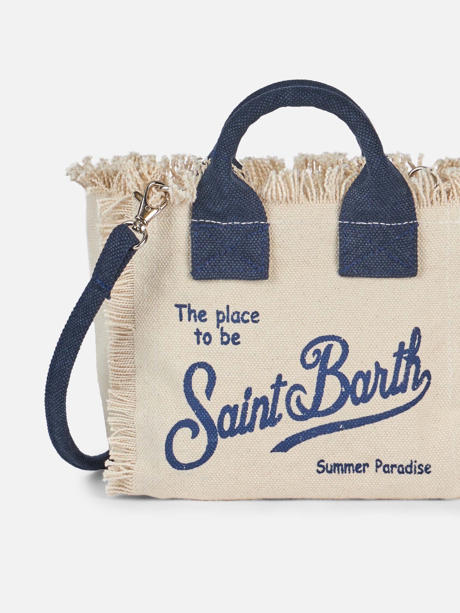 Off-white cotton canvas Mini Vanity bag - MC2 Saint Barth