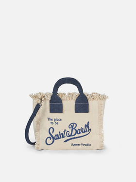 Mini Vanity Bag aus off-white Baumwoll-Canvas 