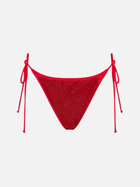 Woman swim briefs with red rhinestones - MC2 Saint Barth