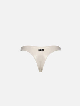 Woman lamina gold cheeky swim briefs Naomi - MC2 Saint Barth