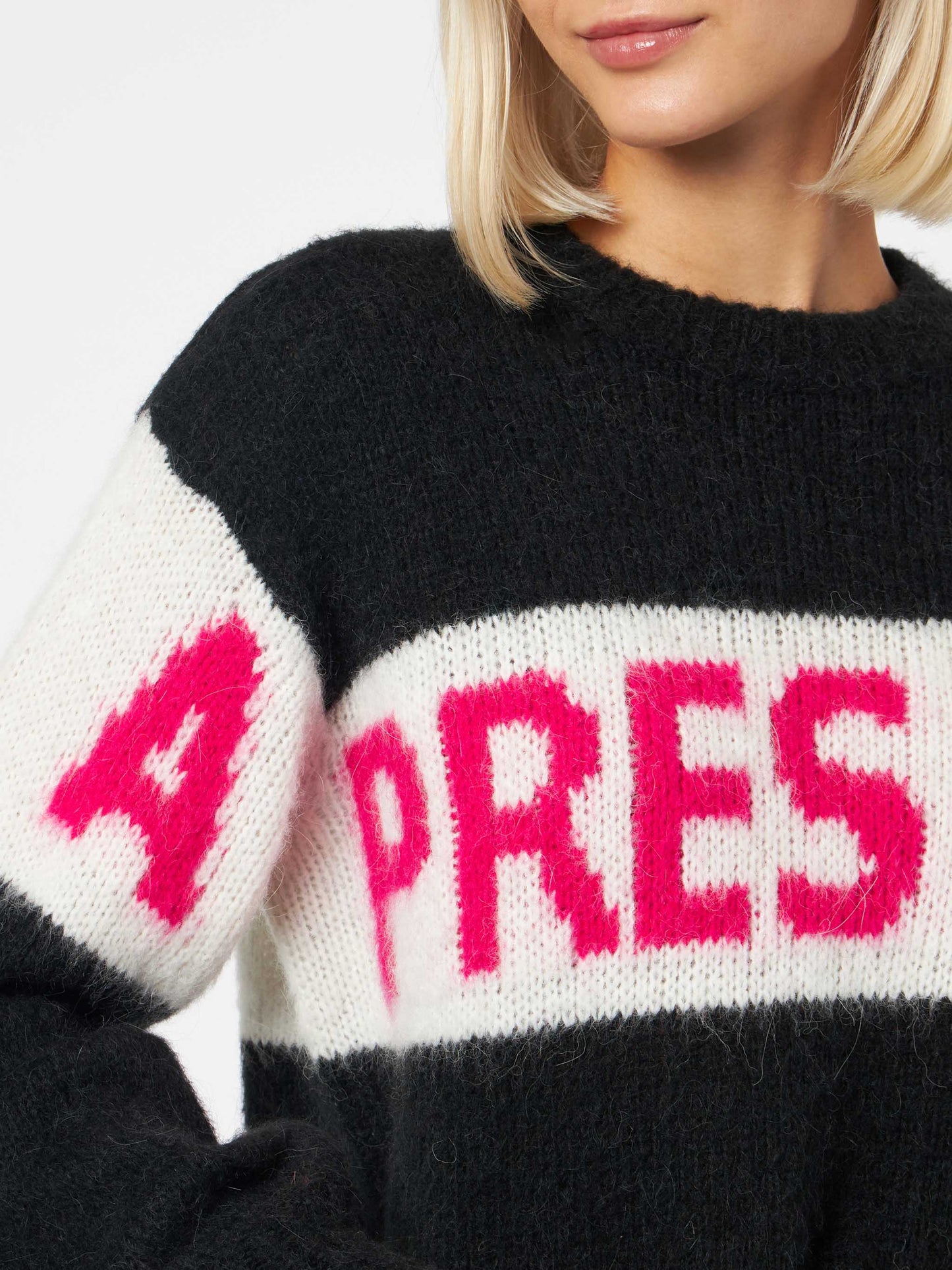 Black fuchsia Après Chic jacquard Danya Soft sweater