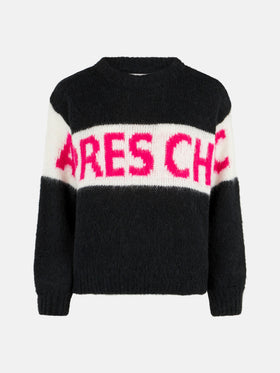 Black fuchsia Après Chic jacquard Danya Soft sweater