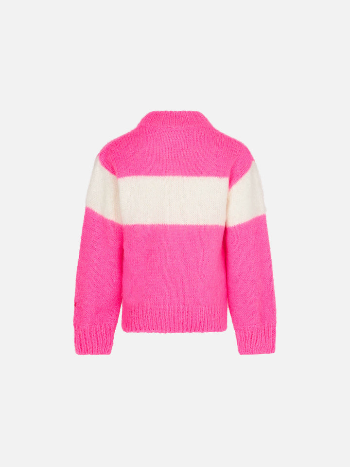 Girl brushed crewneck sweater with Apres chic lettering - MC2 Saint Barth