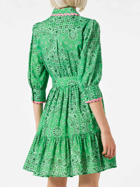 Bandanna print cotton short dress Daisi with embroideries - MC2 Saint Barth