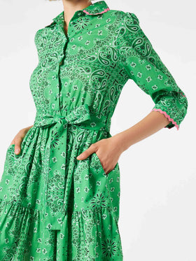 Bandanna print cotton short dress Daisi with embroideries - MC2 Saint Barth
