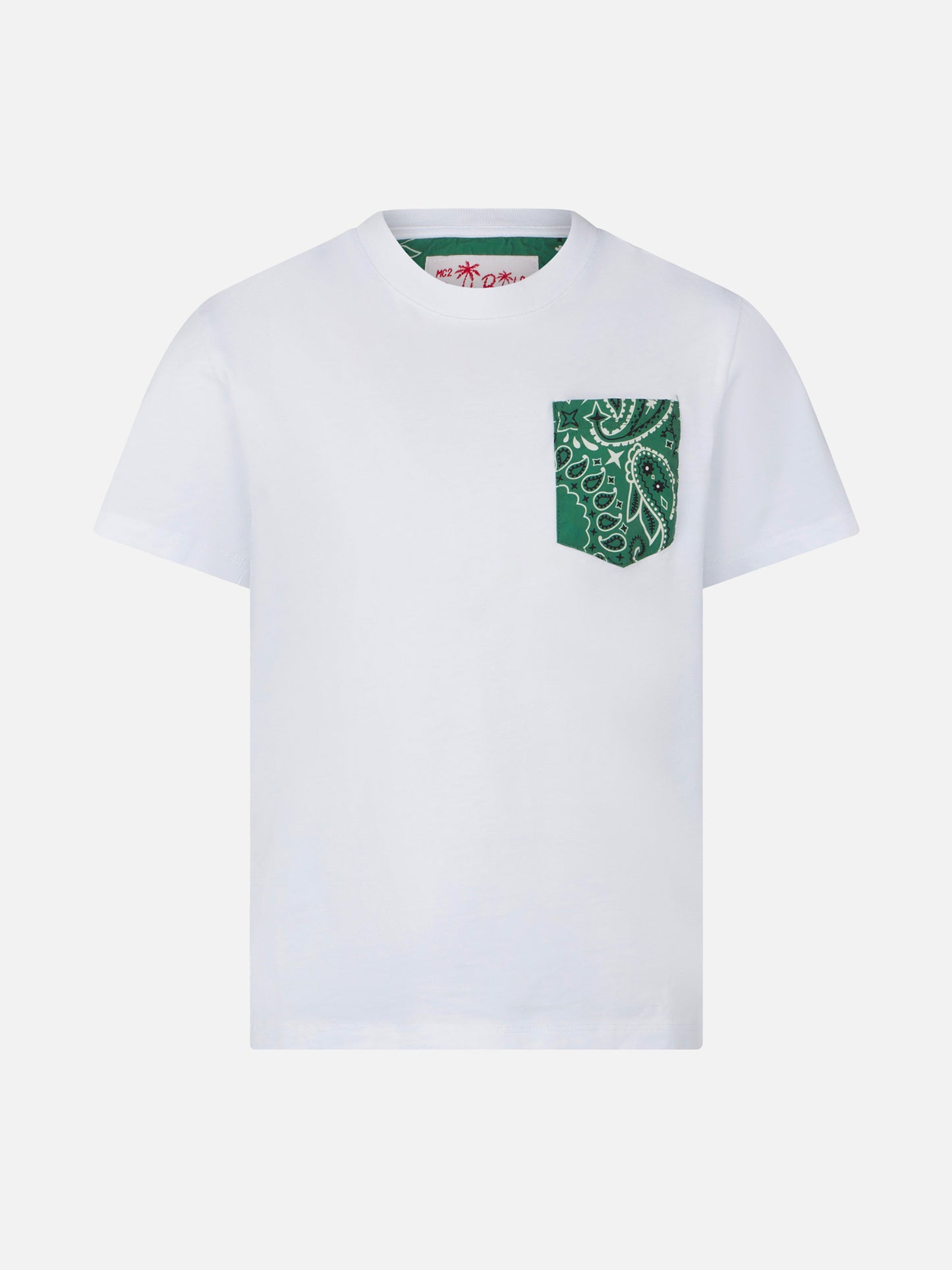 Boy cotton t-shirt with printed pocket - MC2 Saint Barth