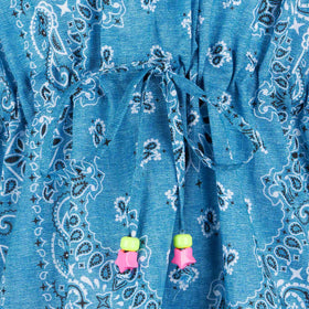 Girl poncho with light blue bandanna print - MC2 Saint Barth