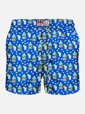 Man light fabric swim shorts with Gin print | PORTOFINO DRY GIN SPECIAL EDITION - MC2 Saint Barth