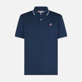 Blue navy piquet polo with St. Barth logo - MC2 Saint Barth