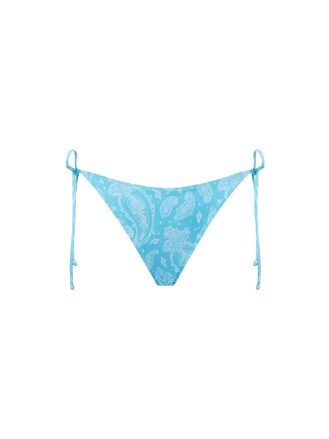 Woman light blue swim briefs with paisley print - MC2 Saint Barth