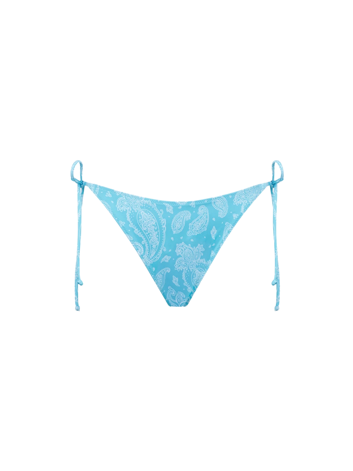 Woman light blue swim briefs with paisley print - MC2 Saint Barth