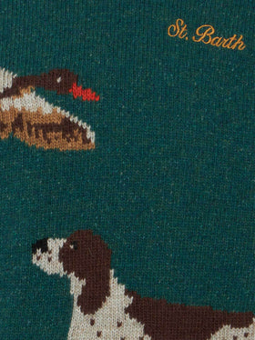 Boy crewneck donegal sweater with country dog jacquard - MC2 Saint Barth