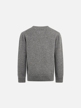 Boy crewneck sweater with Cortina hat print - MC2 Saint Barth