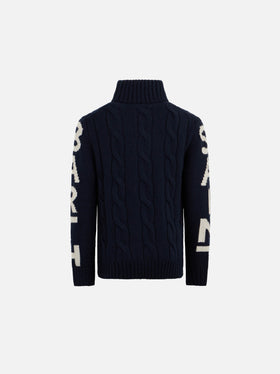 Boy cable knit cashmere blend sweater Fisherman - MC2 Saint Barth