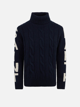Boy cable knit cashmere blend sweater Fisherman Jr - MC2 Saint Barth