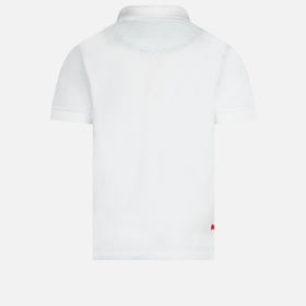 Boy white cotton piquet polo with embroidery - MC2 Saint Barth