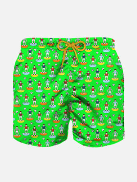 Boy swim shorts with multicolor football players - MC2 Saint Barth