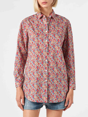 Woman Brigitte cotton shirt with flower print | Made with Liberty fabric - MC2 Saint Barth