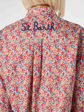 Woman Brigitte cotton shirt with flower print | Made with Liberty fabric - MC2 Saint Barth