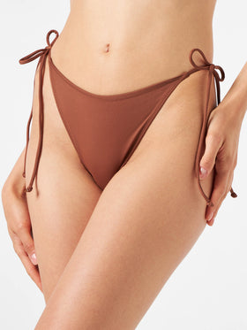 Woman brown swim briefs with side laces - MC2 Saint Barth