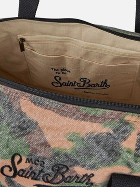 Travel duffel bag with camouflage print - MC2 Saint Barth