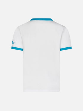 Kid white cotton t-shirt with Captain America print | MARVEL SPECIAL EDITION - MC2 Saint Barth