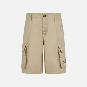 Boy beige cotton cargo shorts - MC2 Saint Barth