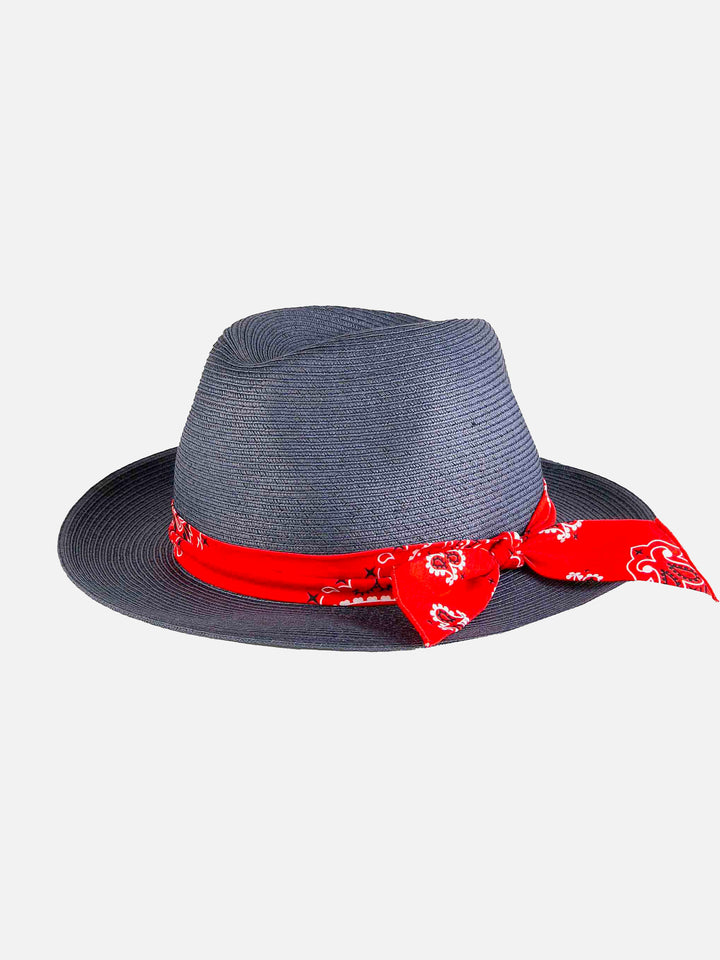 Blue jeans paper hat with bandanna print bandeau - MC2 Saint Barth