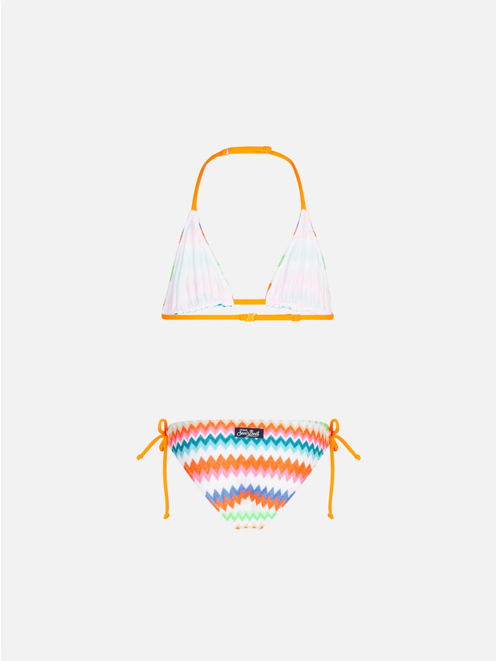 Girl triangle bikini with multicolor pattern - MC2 Saint Barth