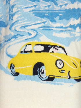 Boy navy blue sweater with Cortina jacquard - MC2 Saint Barth