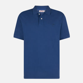 Denim piquet polo with St. Barth logo with vintage effect - MC2 Saint Barth