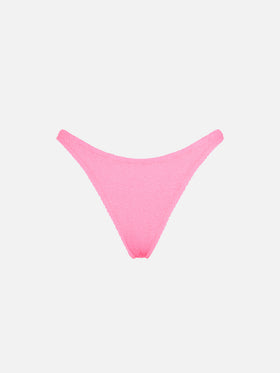 Woman fluo pink crinkle swim briefs - MC2 Saint Barth