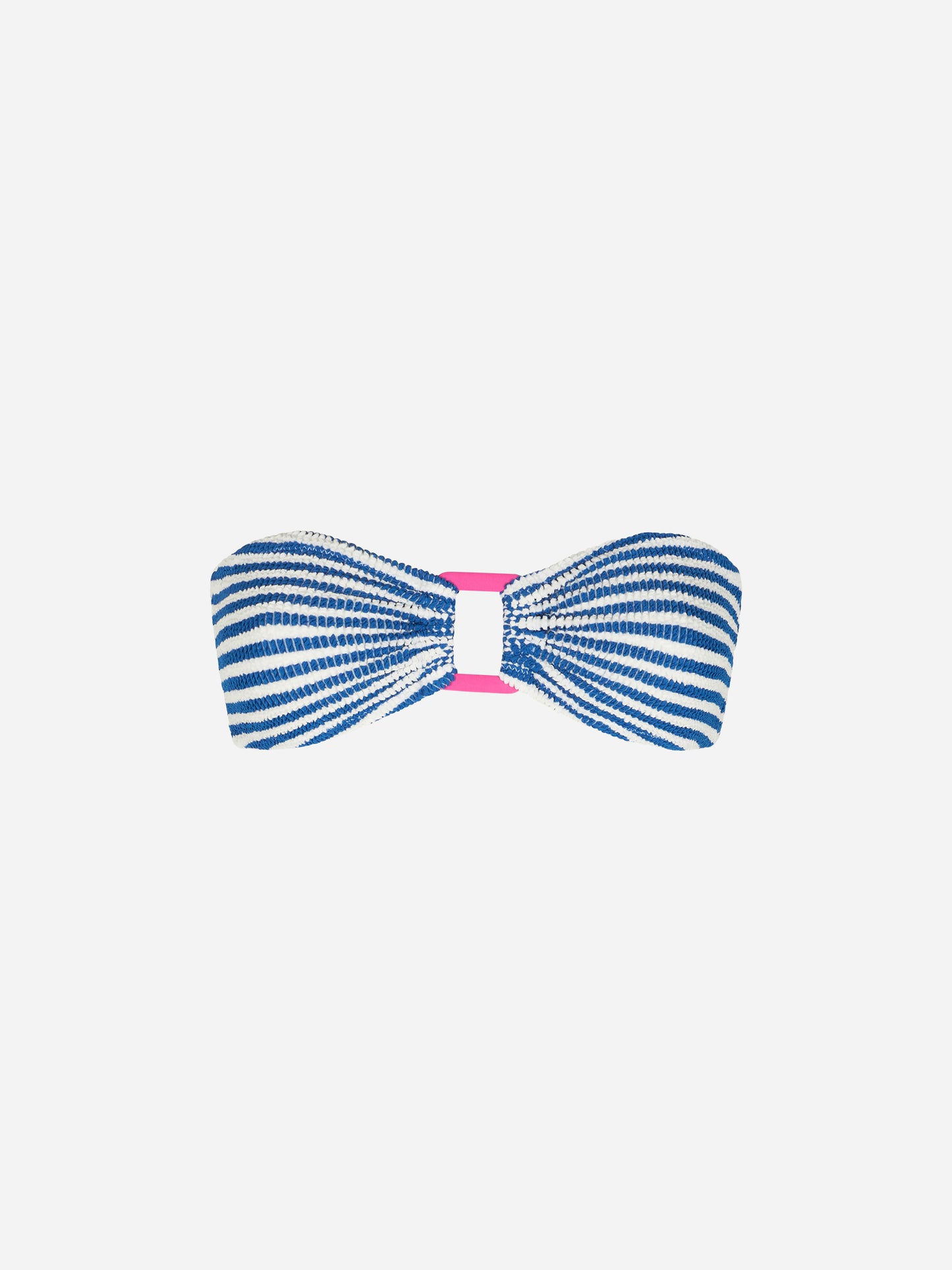 Bañador de mujer con top bandeau de rayas crinkle 