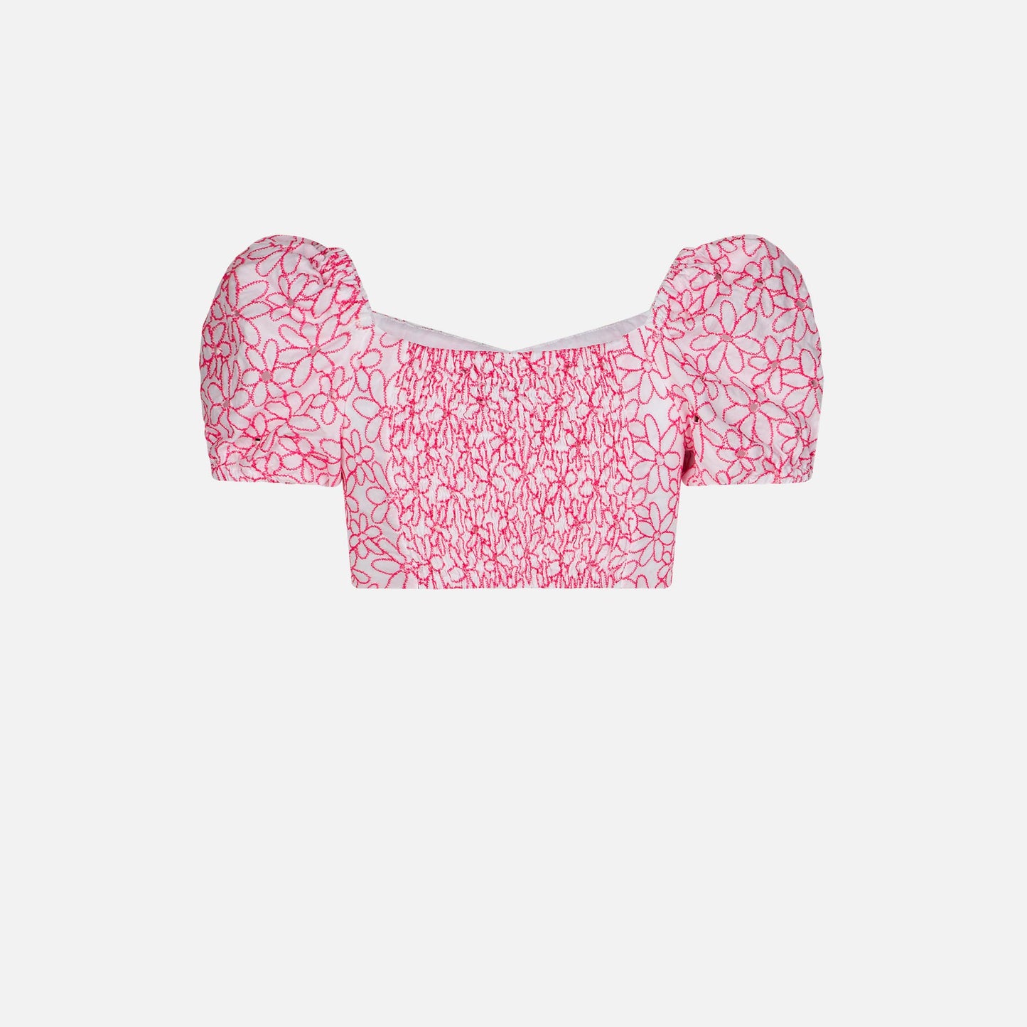 Girl crop top with daisy embroidery - MC2 Saint Barth