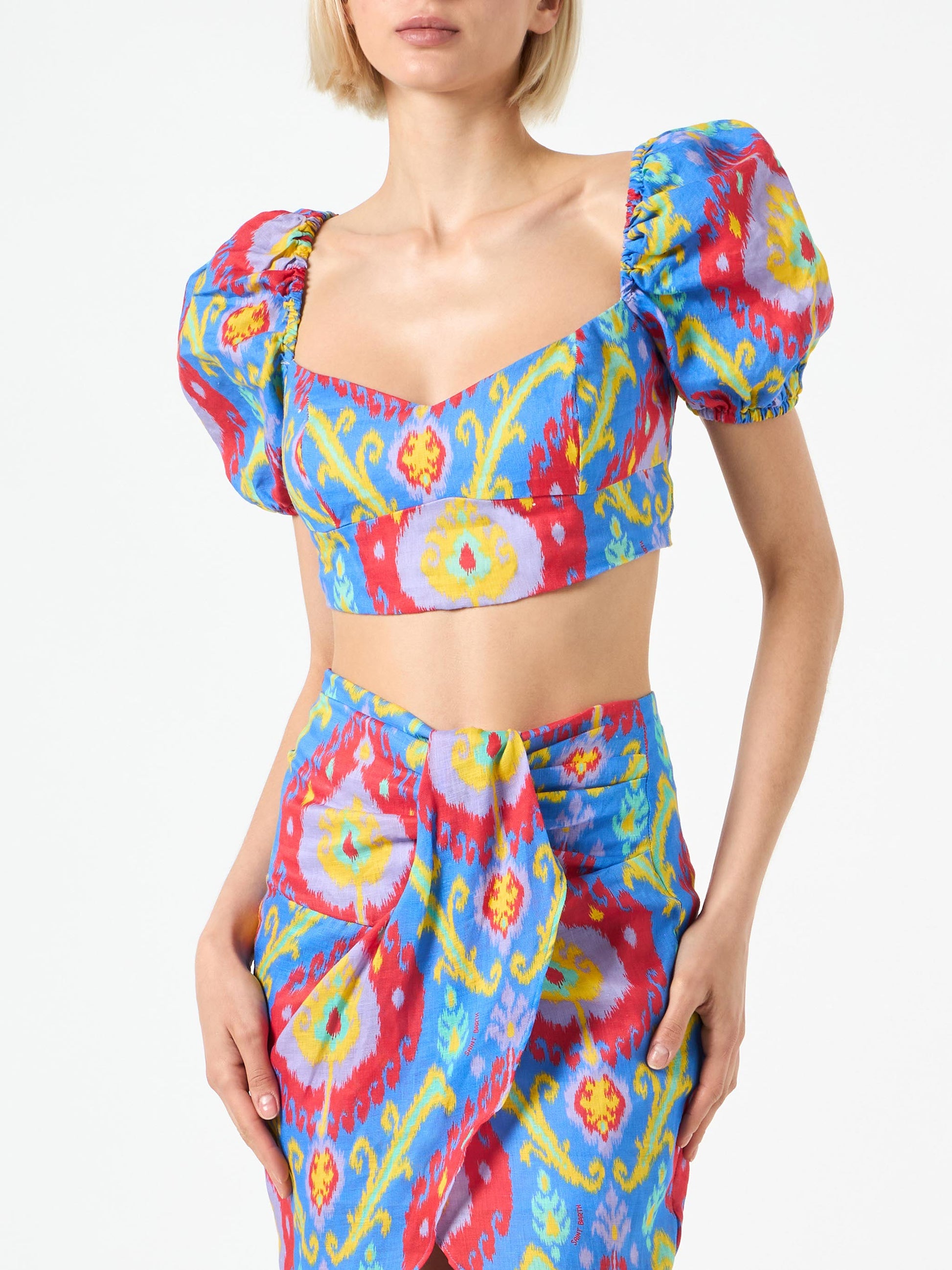 Woman mid skirt Amanda with multicolor print - MC2 Saint Barth