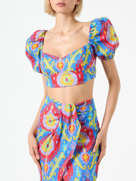 Woman mid skirt Amanda with multicolor print - MC2 Saint Barth