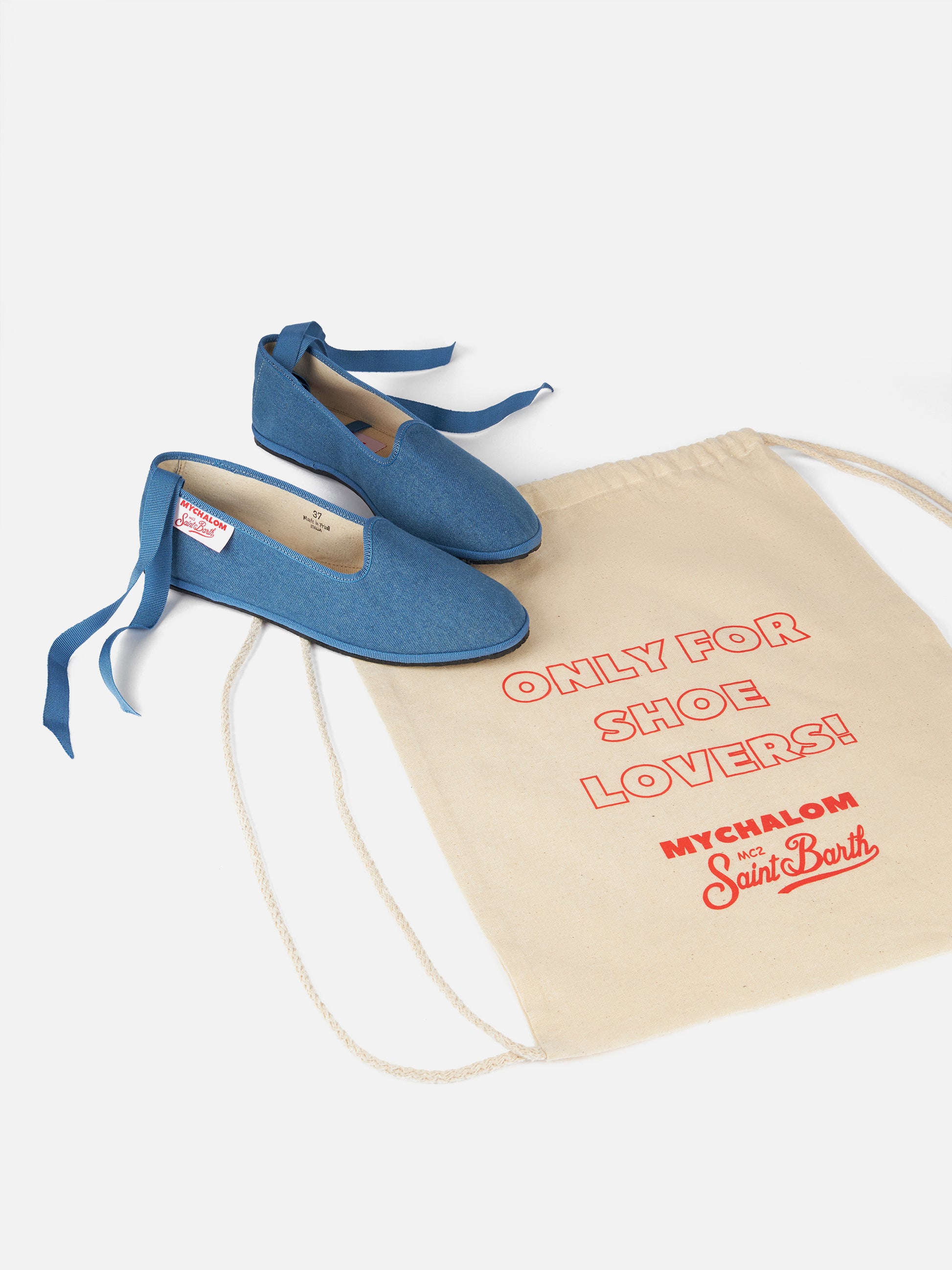 Woman denim slipper loafers | MY CHALOM SPECIAL EDITION - MC2 Saint Barth
