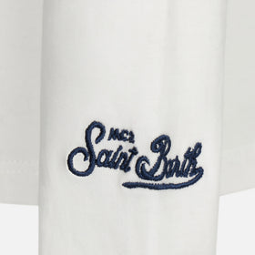 Boy white t-shirt with dinosaur print - MC2 Saint Barth