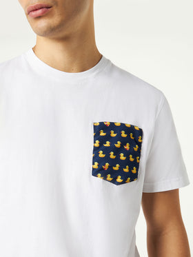 Herren-T-Shirt aus Baumwolle mit bedruckter Tasche