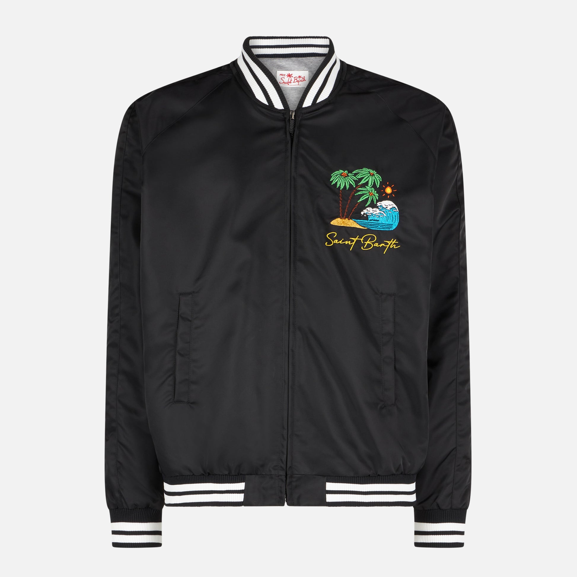 Man black jacket with Saint Barth island embroidery - MC2 Saint Barth