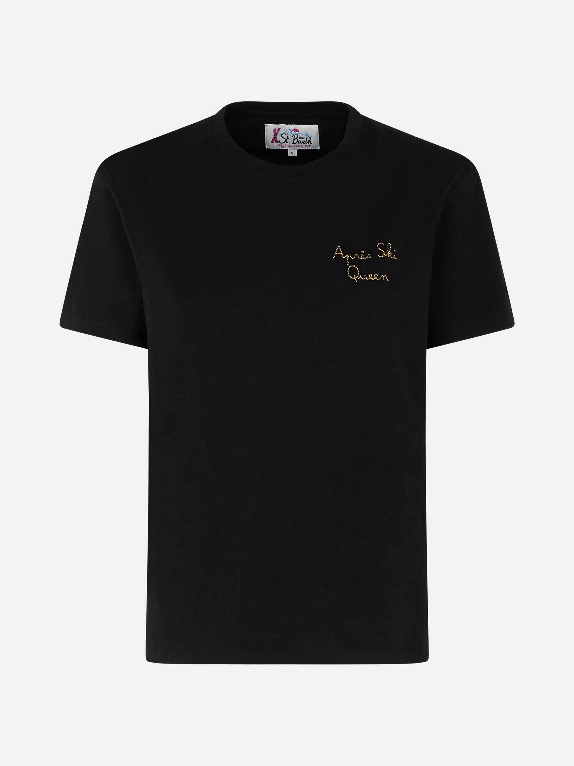 Woman heavy cotton t-shirt with Aprés Ski Queen embroidery - MC2 Saint Barth