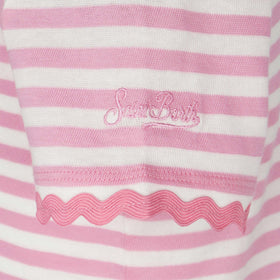 Girl t-shirt with stripes and embroidery - MC2 Saint Barth